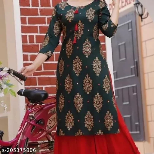 Kurti Sharara Set for Women and Girl Rayon