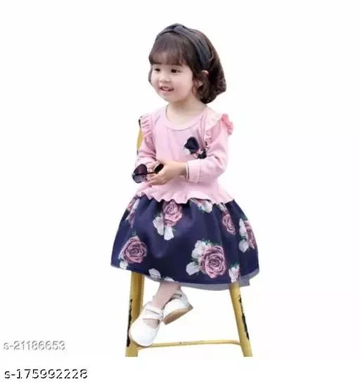 Girls Multicolor Frocks & Dresses Pack Of 1